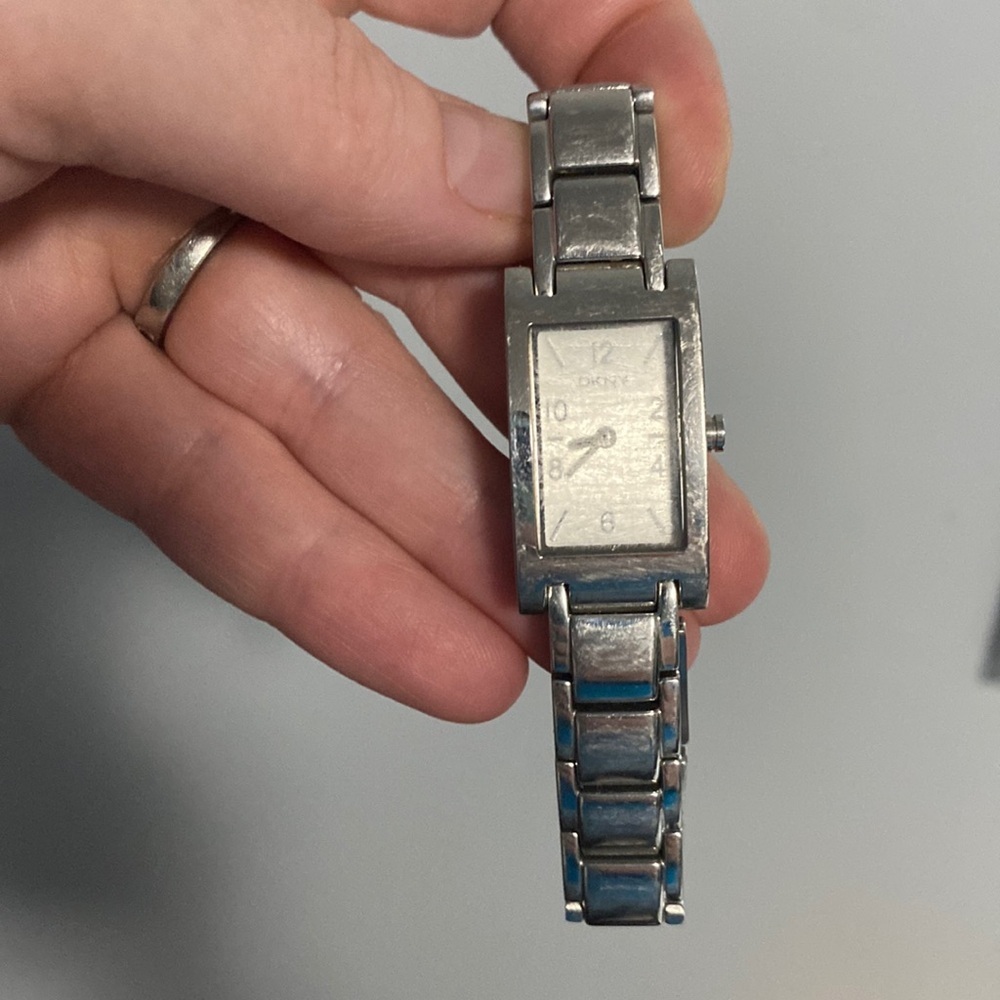 DKNY silver watch 7.8” long skinny